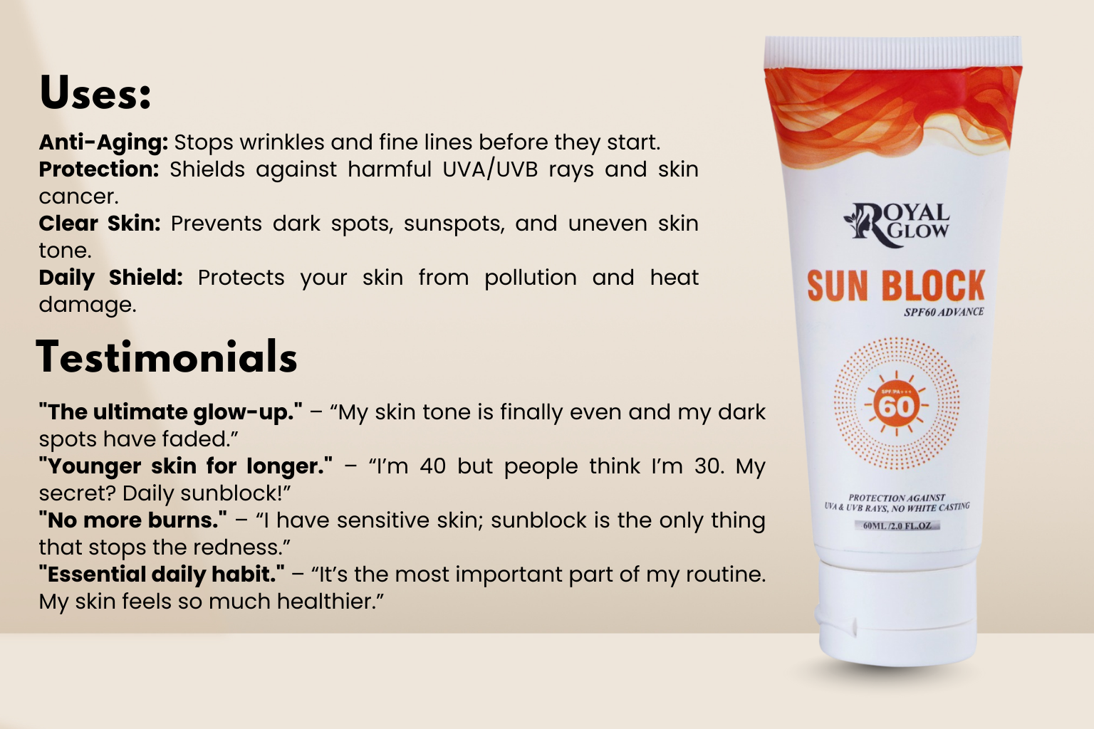 SUN BLOCK SPF PROTECTION (UVA & UVB)
